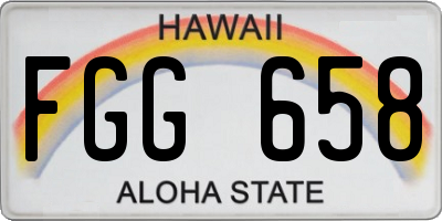 HI license plate FGG658