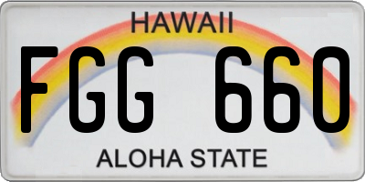 HI license plate FGG660