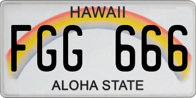 HI license plate FGG666