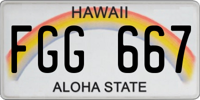 HI license plate FGG667