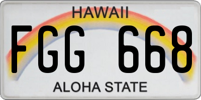 HI license plate FGG668