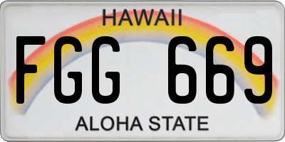 HI license plate FGG669