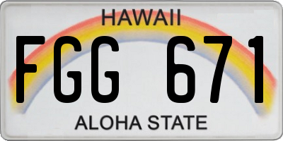 HI license plate FGG671