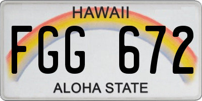 HI license plate FGG672