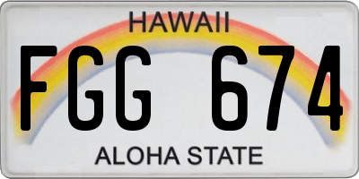 HI license plate FGG674