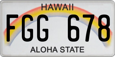 HI license plate FGG678