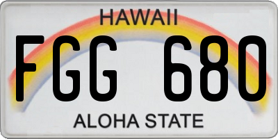 HI license plate FGG680