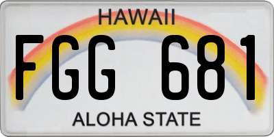 HI license plate FGG681