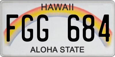 HI license plate FGG684