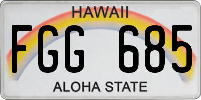 HI license plate FGG685