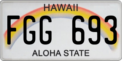 HI license plate FGG693