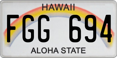 HI license plate FGG694