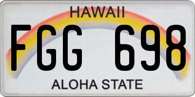 HI license plate FGG698