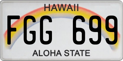 HI license plate FGG699