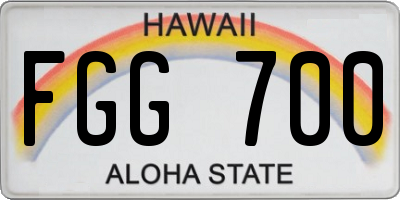 HI license plate FGG700