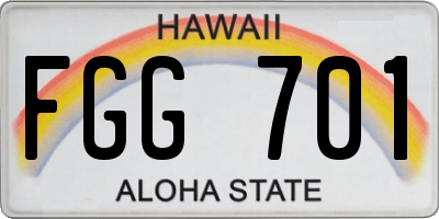 HI license plate FGG701