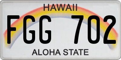 HI license plate FGG702