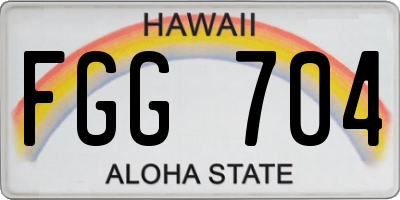 HI license plate FGG704