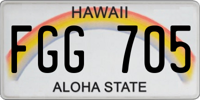 HI license plate FGG705