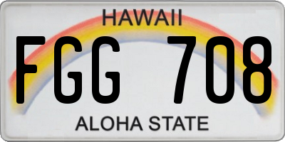 HI license plate FGG708
