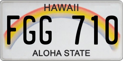 HI license plate FGG710