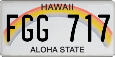 HI license plate FGG717
