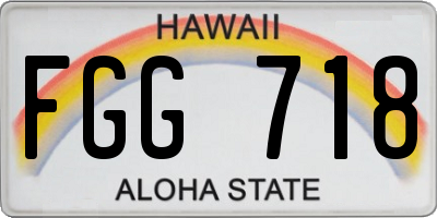 HI license plate FGG718