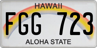 HI license plate FGG723
