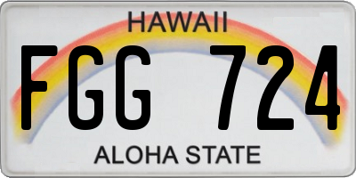 HI license plate FGG724