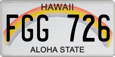 HI license plate FGG726