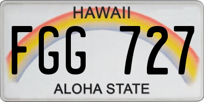 HI license plate FGG727