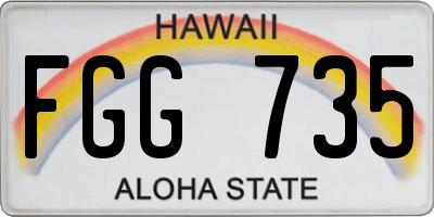 HI license plate FGG735