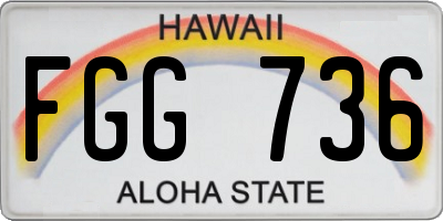 HI license plate FGG736