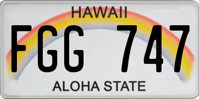 HI license plate FGG747