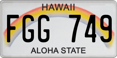 HI license plate FGG749