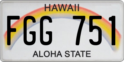 HI license plate FGG751