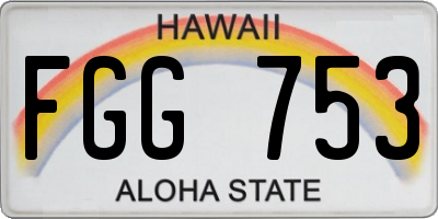 HI license plate FGG753