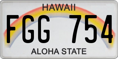 HI license plate FGG754