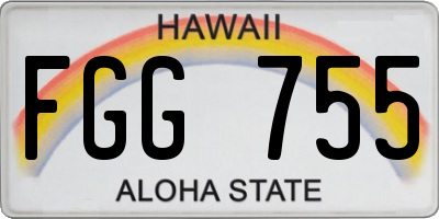 HI license plate FGG755