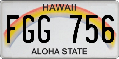 HI license plate FGG756