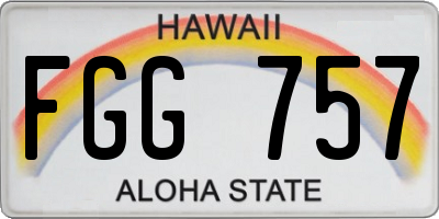 HI license plate FGG757