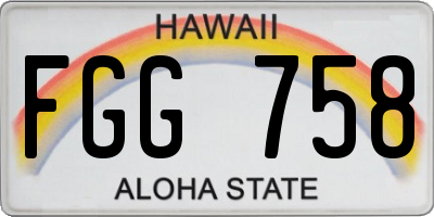 HI license plate FGG758