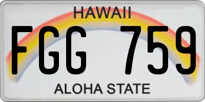 HI license plate FGG759