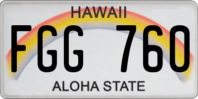 HI license plate FGG760