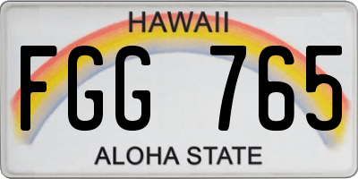HI license plate FGG765