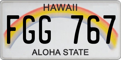 HI license plate FGG767