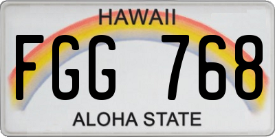 HI license plate FGG768