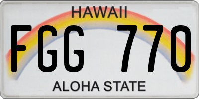 HI license plate FGG770