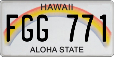HI license plate FGG771
