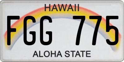 HI license plate FGG775